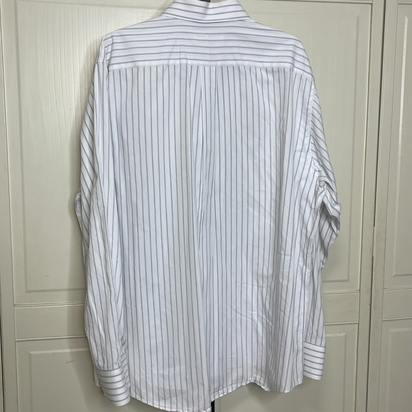 Michael Kors Men's Striped White/Grey Dress Shirt Size XL (17.5) (EU 36/27) - Picture 7 of 12